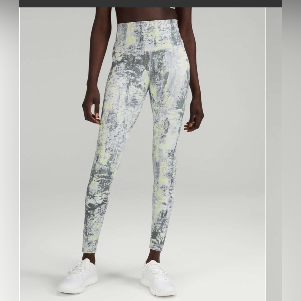 lululemon athletica High-Rise Abstract Print Leggings in Gray & Yellow